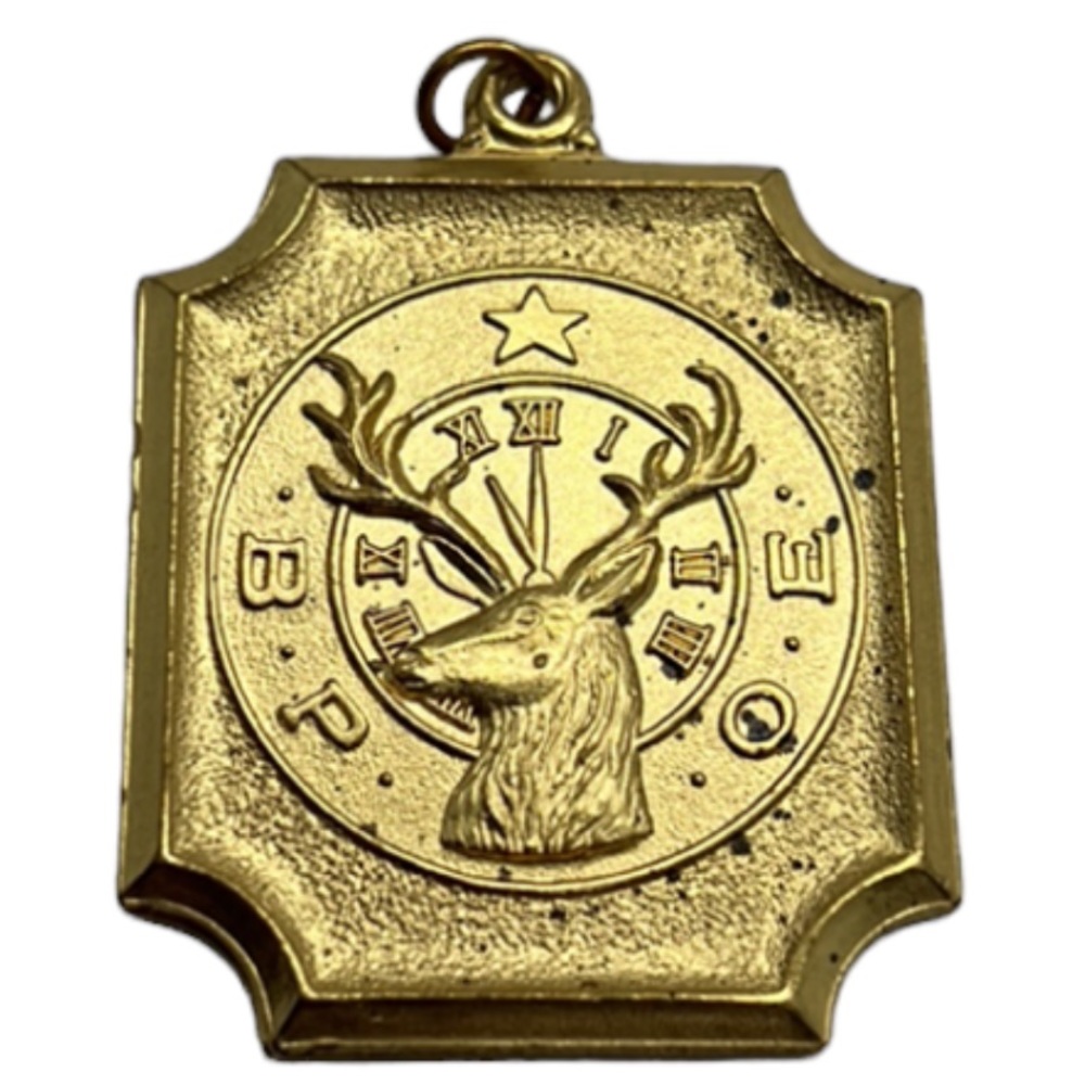 B. P. O. E. ELKS PENDANT MEDALLION GOLD TONE
